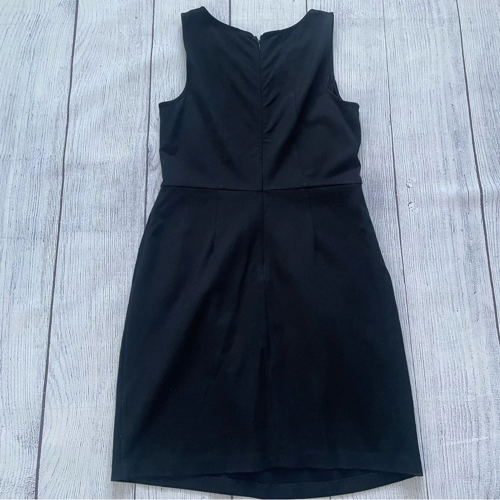 DKNY Little Black Sleeveless Dress with Silver Metal Detail Size 8